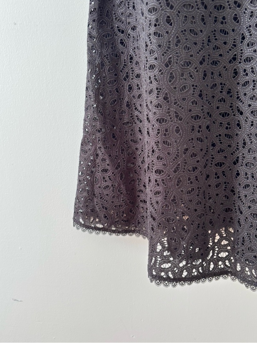 Monique Lhuillier Lace Puff Sleeves Midi Dress Sweetheart Neckline Formal Black - Picture 6 of 9